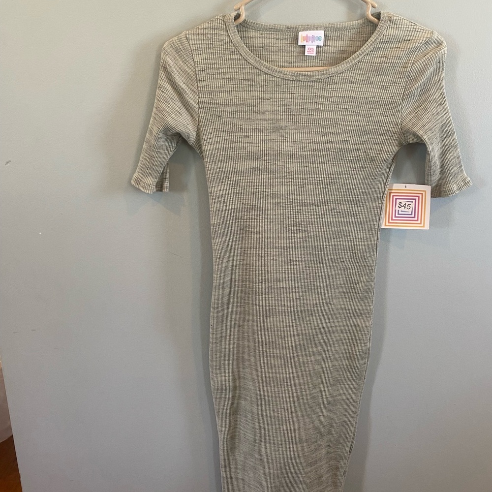 Lularoe Women’s  Ribbed Dress in Grey XXS